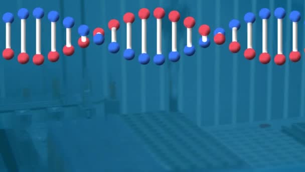 Robota Karşı Dönen Dna Yapısı Laboratuarda Test Tüplerini Hazırlıyor Okul — Stok video