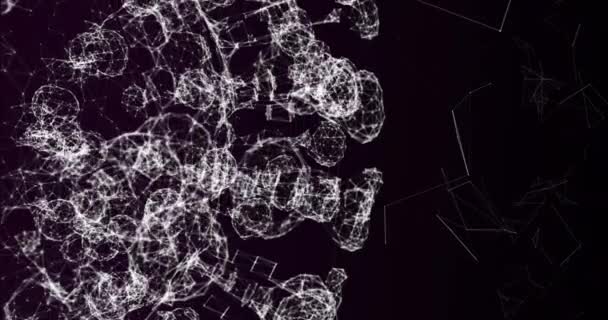 巨囊19细胞在黑色背景上旋转的动画 全球联盟19大流行病概念数码视频 — 图库视频影像