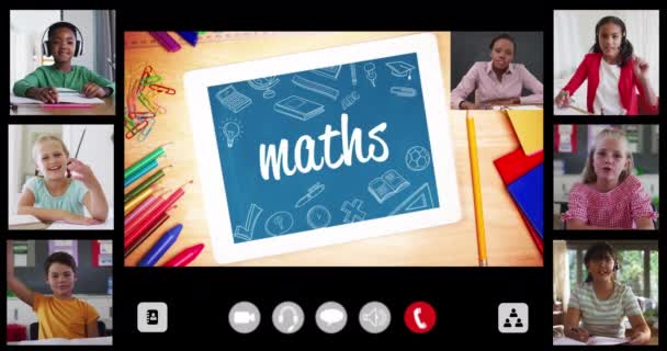 Animation Des Interface Bildschirms Mit Text Mathematik Lehrer Und Sechs — Stockvideo