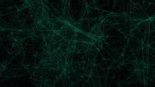 Siyah Arkaplanda Yeşil Bağlantılarının Animasyonu Bağlantılar Ağlar Teknoloji Dijital Arayüz — Stok video