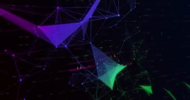 Bağlantıların ve finansal veri işleme ağının animasyonu. küresel bağlantılar, iş dünyası, finans, veri işleme ve teknoloji konsepti dijital olarak oluşturulmuş video.