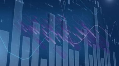 Dijital ekranda finansal veri işleme animasyonu. küresel iş, bağlantılar, veri işleme ve teknoloji konsepti dijital olarak oluşturulmuş video.