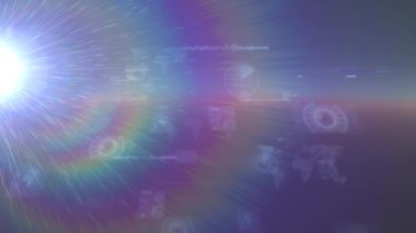 Ekranlarda veri işleme ve tarama alanlarının animasyonu. küresel dijital arayüz, veri işleme ve teknoloji konsepti dijital olarak oluşturulmuş video.