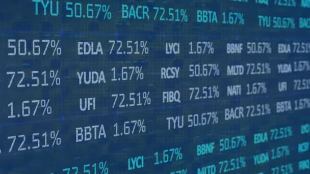 Animação Processamento Dados Financeiros Através Ecrãs Conceito Global Negócios Conexões — Vídeo de Stock