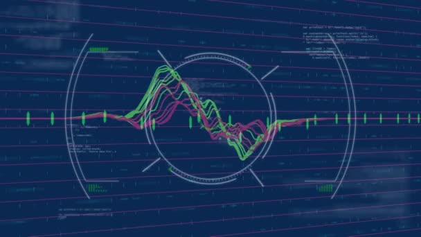 Animace Zpracování Finančních Údajů Přes Digitální Obrazovku Globální Obchod Připojení — Stock video