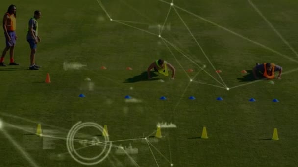 Animation Traitement Des Données Réseau Connexions Sur Les Joueurs Football — Video