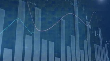 Dijital ekranda finansal veri işleme animasyonu. küresel iş, bağlantılar, veri işleme ve teknoloji konsepti dijital olarak oluşturulmuş video.