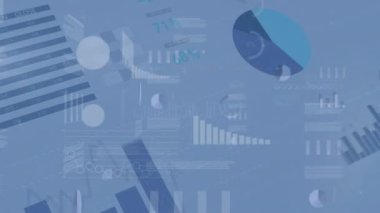 Dijital ekranda finansal veri işleme animasyonu. küresel iş, bağlantılar, veri işleme ve teknoloji konsepti dijital olarak oluşturulmuş video.