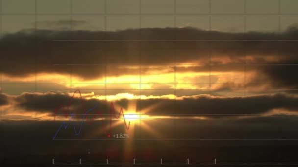 Animação Processamento Dados Financeiros Sobre Paisagem Conexões Globais Conceito Processamento — Vídeo de Stock