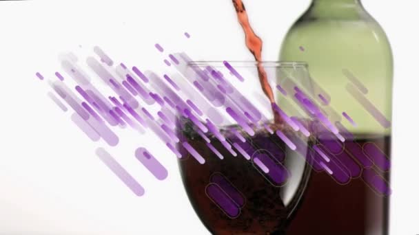 Animazione Forme Viola Vetro Vino Sfondo Bianco Partito Celebrazione Concetto — Video Stock