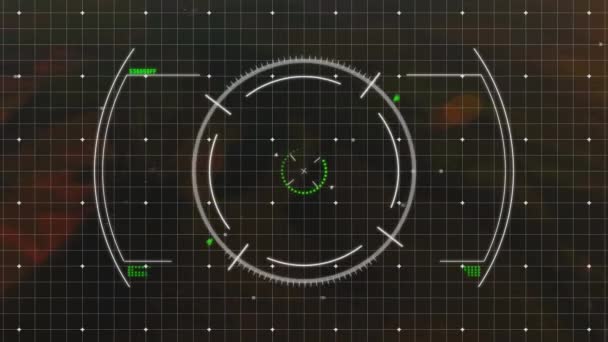 Animación Del Escaneo Del Alcance Procesamiento Datos Sobre Paisaje Conexiones — Vídeo de stock