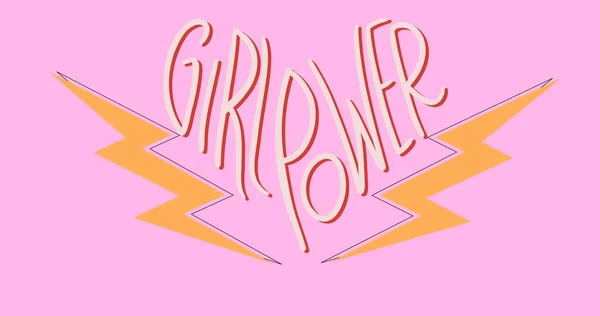 Composition Text Girl Power Pink Background Girl Power Positive Female — Stock Photo, Image