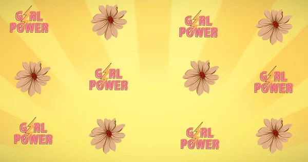 Összetétele Szöveges Lány Hatalom Sárga Háttér Girl Power Pozitív Női — Stock Fotó