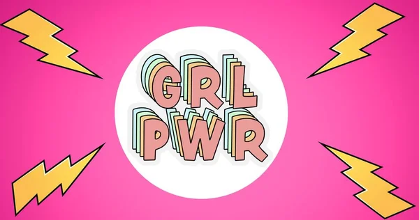 Composition Text Girl Power Pink Background Girl Power Positive Female — Stock Photo, Image