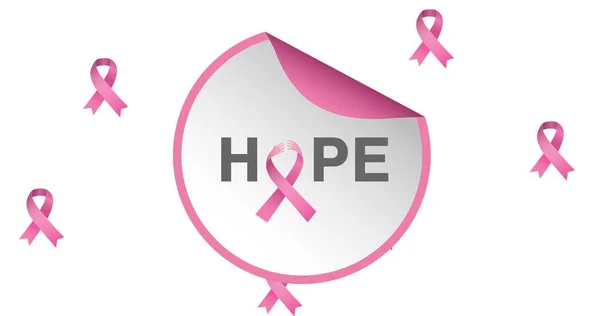 Sammansättning Rosa Bröstcancer Band Vit Bakgrund Bröstcancer Positiv Medvetenhet Kampanj — Stockfoto