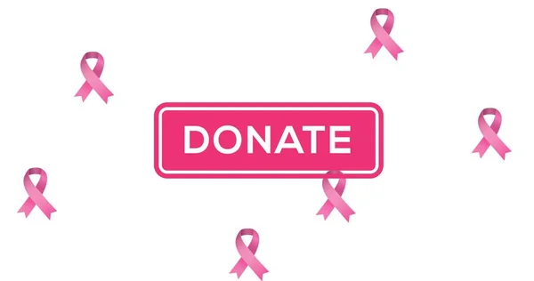 Composition Pink Breast Cancer Ribbons White Background Breast Cancer Positive — Stock Photo, Image