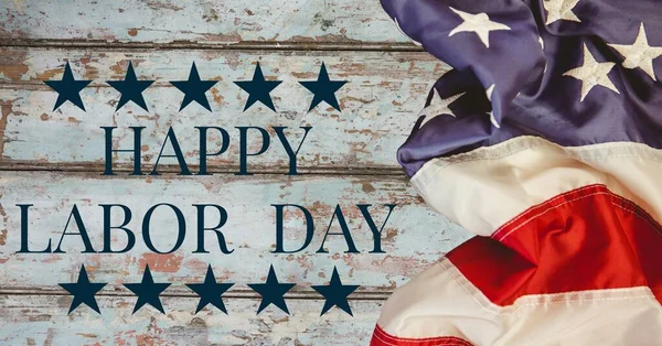 Imagen Generada Digitalmente Bandera Americana Texto Feliz Del Día Del — Foto de Stock