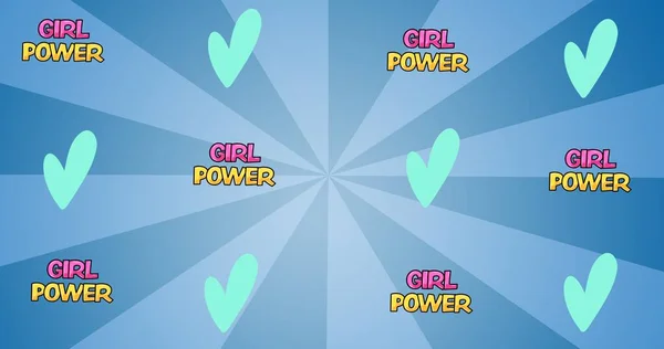 Samenstelling Van Tekst Meisje Macht Blauwe Achtergrond Girl Power Positieve — Stockfoto
