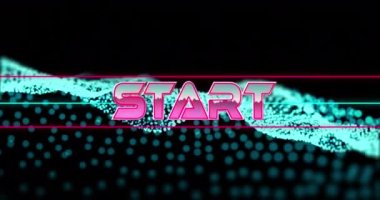 Başlangıç metninin metalik pembe harflerle, yeşil parlayan ağ üzerinde çizgilerle canlandırılması. Video oyunu, iletişim ve eğlence konsepti dijital olarak oluşturuldu.