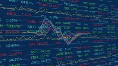 Karanlık arka planda veri işleme animasyonu. küresel bilim, veri işleme ve dijital arayüz kavramı dijital olarak oluşturulmuş video.