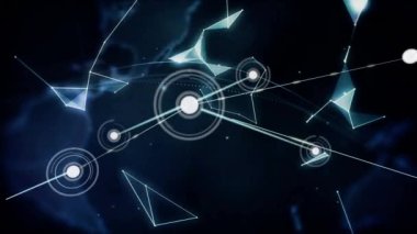 Bağlantı ağlarıyla birlikte dünyanın animasyonu. küresel bağlantılar, dijital arayüz ve teknoloji konsepti dijital olarak oluşturulmuş video.