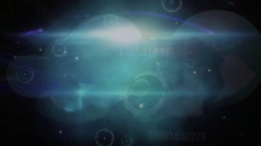 Sayıların animasyonu, veri işleme ve bağlantı ağı. küresel bağlantılar ve veri işleme konsepti dijital olarak oluşturulmuş video.