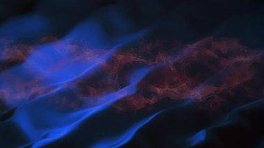 Sıvı zemin üzerinde kırmızı dalgaların canlandırılması. veri işleme, renk ve hareket kavramı dijital olarak oluşturulmuş video.