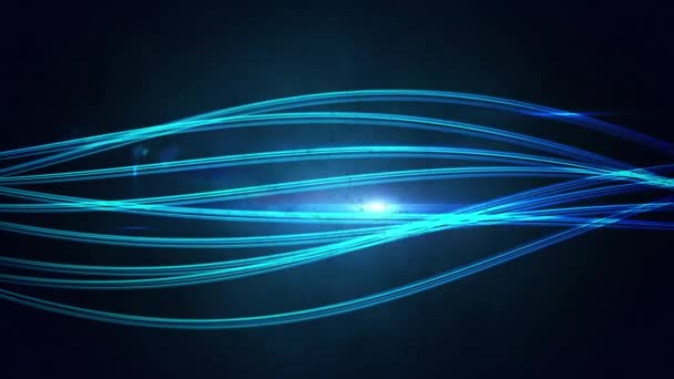 Animación Conexiones Verdes Sobre Luces Brillantes Azules Concepto Movimiento Luz — Vídeos de Stock