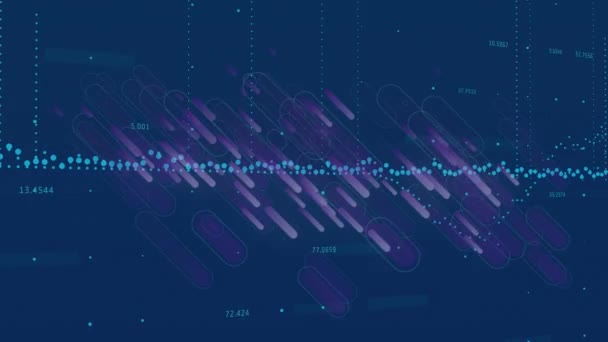 Animation Data Processing Purple Light Trails Global Science Data Processing — Stock Video