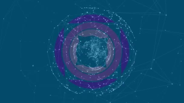 Animação Escopos Digitalização Todo Mundo Com Rede Conexões Conexões Globais — Vídeo de Stock