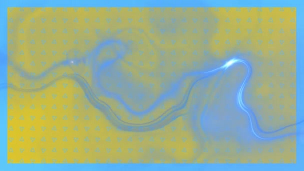 Animation Moving Blue Glowing Liquid Energy Yellow Background Moving Connections — Stock Video