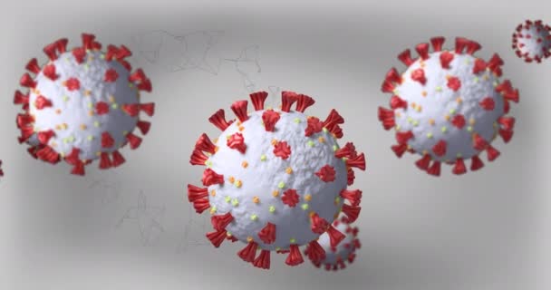 Animação Células Vívidas Girando Sobre Rede Conexões Conceito Global Pandemia — Vídeo de Stock