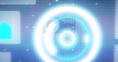 Kapsam taraması, istatistik kaydı ve mavi arkaplanda veri işleme görüntüsü. dijital arayüz, küresel bağlantı ve dijital olarak oluşturulmuş görüntü konsepti.