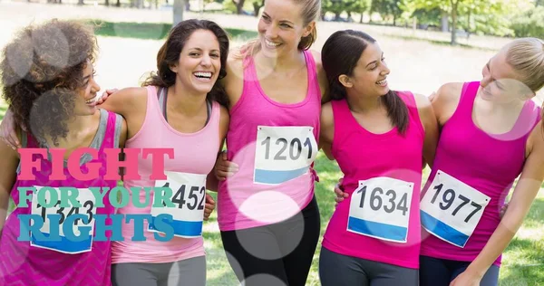 Composición Del Texto Poder Femenino Sobre Grupo Mujeres Sonriendo Poder — Foto de Stock