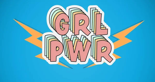 Composition Text Girl Power Blue Background Girl Power Positive Female — Stock Photo, Image