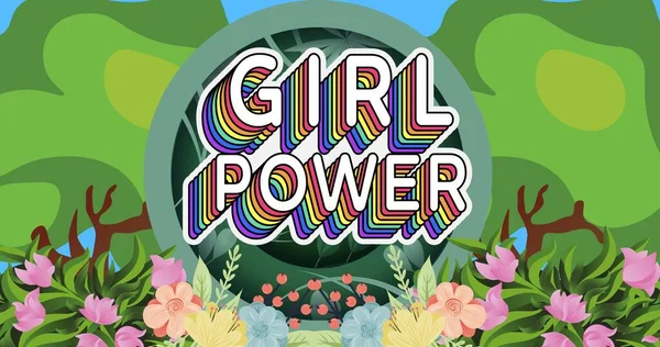 Composition Text Girl Power Forest Girl Power Positive Female Strength — Stock Photo, Image