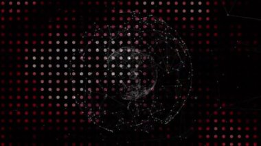 Noktalar ve bağlantılar ağı olan küre animasyonu. küresel bağlantılar, dijital arayüz ve teknoloji konsepti dijital olarak oluşturulmuş video.