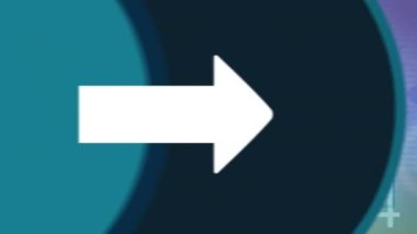 Ok simgesinin dijital animasyonu birden fazla değişen sayı ve soyut şekillere karşı. bilgisayar arayüzü ve iş teknolojisi kavramı