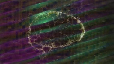 Izgara ve veri işleme üzerinde yeşil çizgilerin animasyonu. küresel finansman, iş ve veri işleme kavramı dijital olarak oluşturulmuş video.
