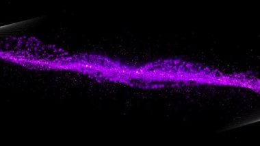 Siyah üzerinde hareket eden beyaz paralel çizgiler üzerinde yüzen mor sıvının animasyonu. küresel iletişim ağı ve dijital arayüz arkaplan kavramı dijital olarak oluşturulmuş video.