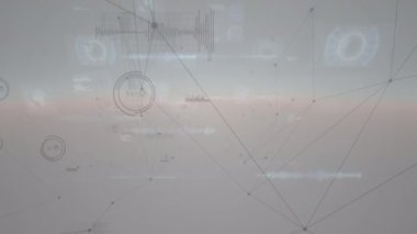 Veri işleme ve bağlantı ağının animasyonu. küresel bağlantılar ve veri işleme konsepti dijital olarak oluşturulmuş video.