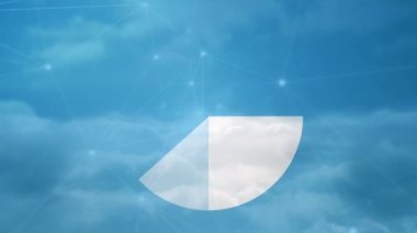 Bağlantı ağı üzerinden istatistiklerin animasyonu. küresel bağlantılar, dijital arayüz ve teknoloji konsepti dijital olarak oluşturulmuş video.