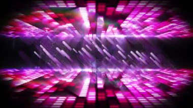 Pembe disko ışıklarının ve ışık yollarının animasyonu. müzik, renk ve hareket konsepti dijital olarak oluşturulmuş video.