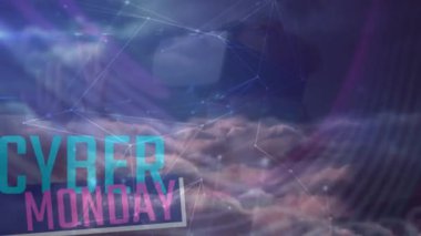 Video kulaklık takan bir kızın siber para mesajının animasyonu. küresel iletişim, iş dünyası, güvenlik, dijital arayüz ve teknoloji konsepti dijital olarak oluşturulmuş video.