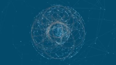 Bağlantılar ağıyla birlikte dünyanın animasyonu. küresel iş, bağlantılar ve veri işleme kavramı dijital olarak oluşturulmuş video.