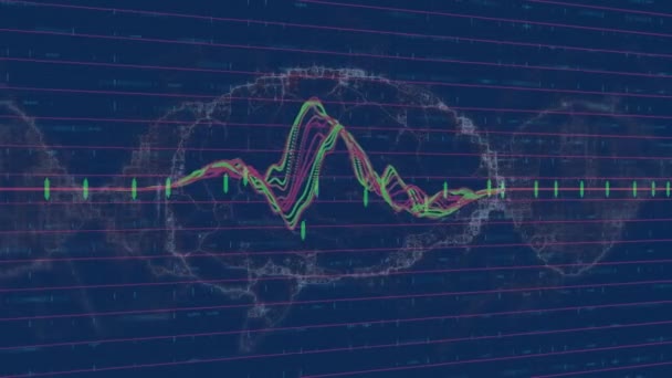 Animace Zpracování Dat Přes Lidský Mozek Globální Věda Zpracování Dat — Stock video