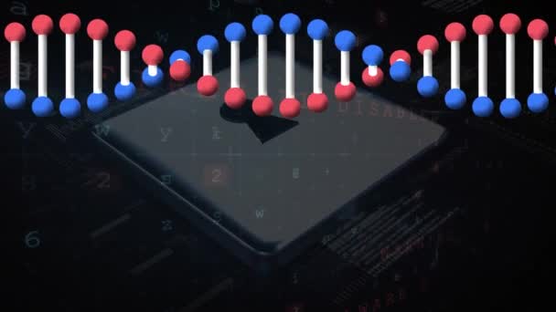 Анімація Нитки Dna Онлайн Замок Безпеки Попередження Про Кібератаки Глобальна — стокове відео