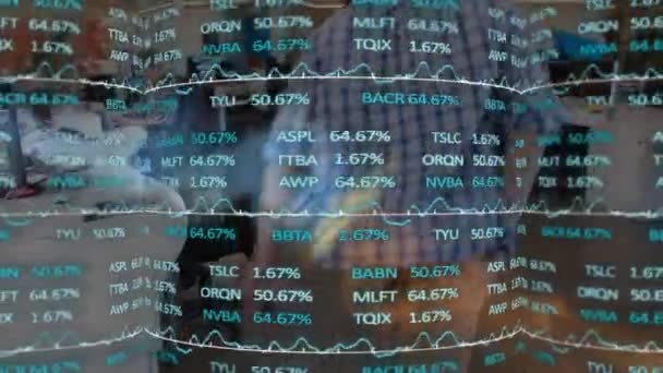 Animación Del Procesamiento Datos Financieros Través Oficina Finanzas Globales Negocios — Vídeos de Stock