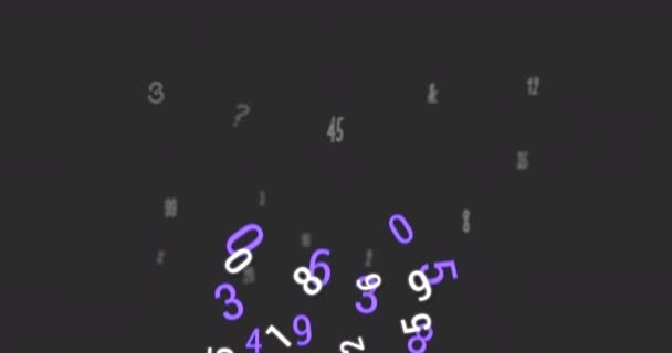 Цифрова Анімація Декількох Змінних Чисел Плавають Сірому Фоні Концепція Математичних — стокове відео