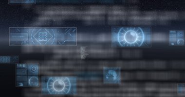 Kapsam taraması, istatistik kaydı, küresel dönüşler ve ekranlardaki veri işleme görüntüleri. dijital arayüz, küresel bağlantı ve dijital olarak oluşturulmuş görüntü konsepti.